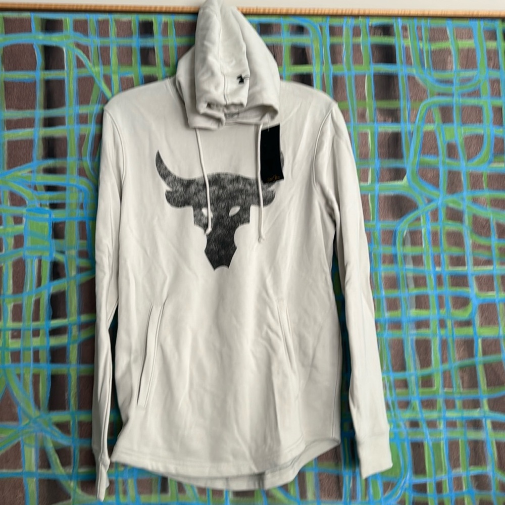 Under Armour men’s project Rock terry pullover hoodie with pockets size small
